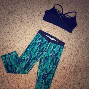 Athletic Leggings & Sports Bra Set